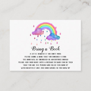 *~* Clouds Rain Drops Rainbows Bring a Book Enclosure Card