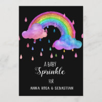 *~* Clouds Rainbow Rain Drops Sprinkle Invitation