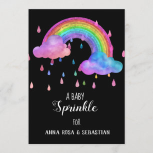 *~* Clouds Rainbow Rain Drops  Sprinkle Invitation