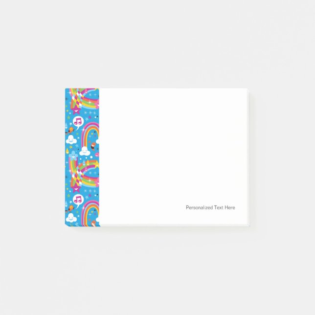 clouds rainbows rain drops hearts pattern post-it notes (Front)
