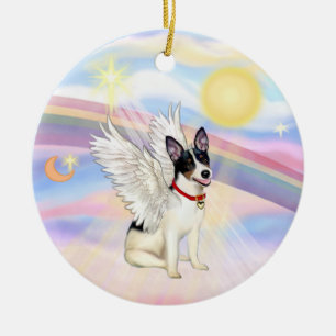 Clouds - Rat Terrier Angel Ceramic Tree Decoration