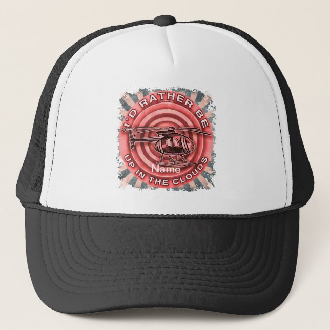 Clouds Red Helicopter hat  (Front)