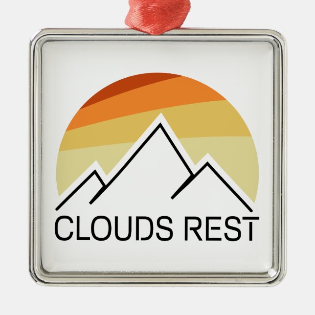 Clouds Rest Mountain Yosemite Retro Metal Tree Decoration (Front)