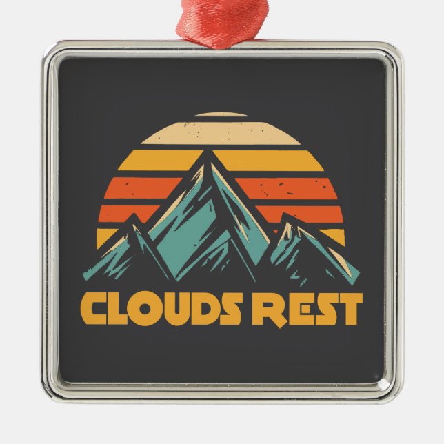 Clouds Rest Mountain Yosemite Retro Turquoise Metal Tree Decoration (Front)