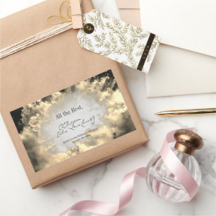 Clouds Signature Author BookPlate Template Rectangular Sticker