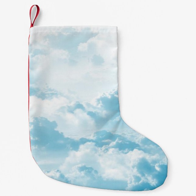 Clouds sky cartoon vector images small christmas stocking (Front)