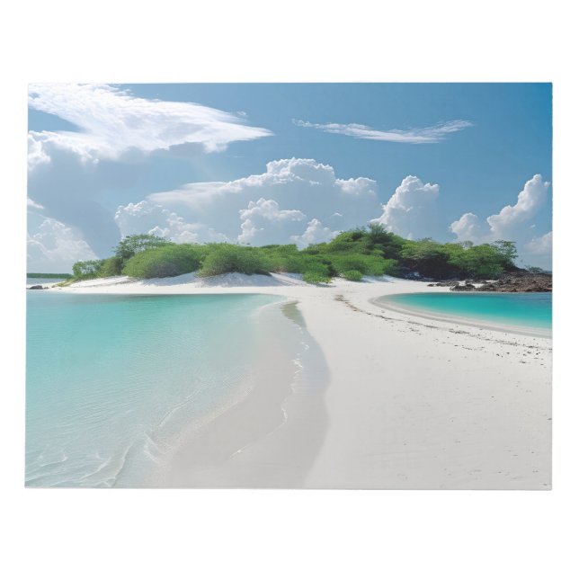 Clouds Sky Coast Beach White Sand Sunny Day Travel Notepad (Front)