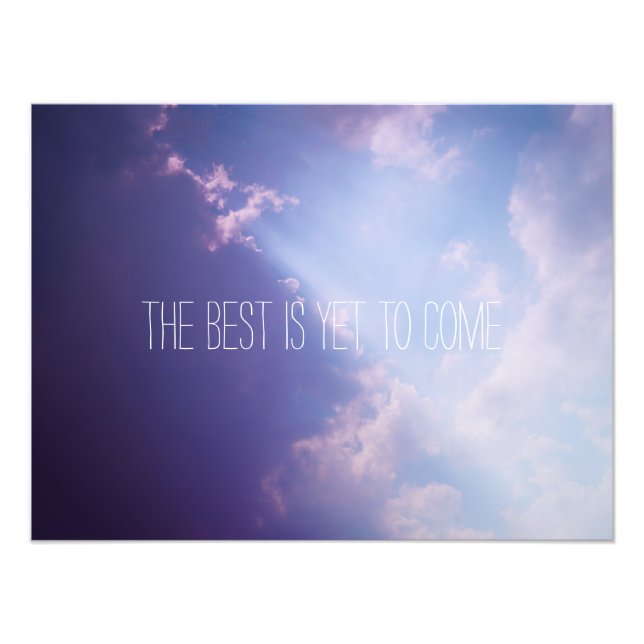 Clouds Sky Inspirational quote Custom text Pastel Photo Print (Front)