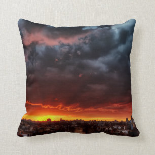Clouds, Sunset And Red Cushion