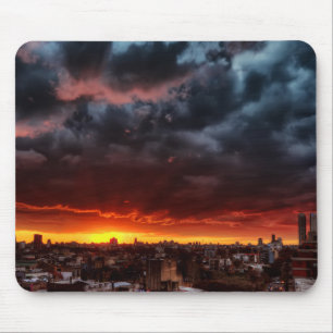 Clouds, Sunset And Red Mouse Mat