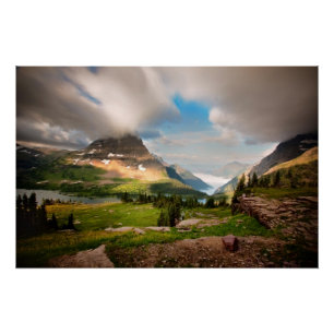 Clouds Sweeping Through Mountains Poster