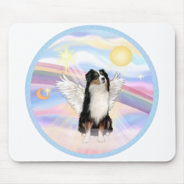 Clouds - Tri Colour Australian Shepherd Mouse Mat (Front)