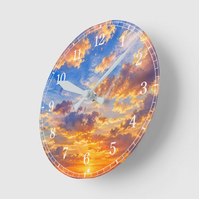 Clouds Wall Clock — Sky-Inspired Design (Angle)
