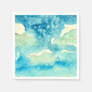 Clouds Watercolor Art Napkin
