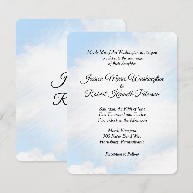 Clouds Wedding Invitations (Front/Back)
