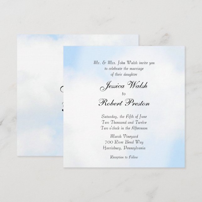 Clouds Wedding Invitations (Front/Back)