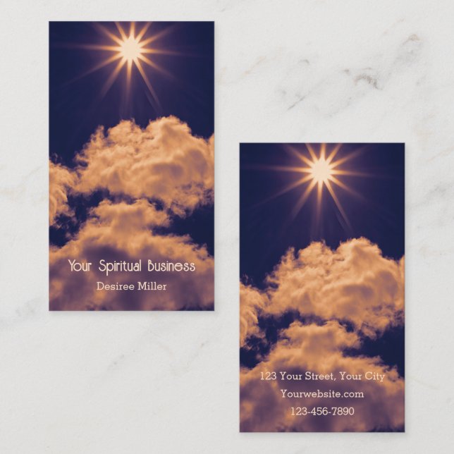 Clouds White Blue Sky Beautiful Sunset Spiritual Business Card (Front/Back)