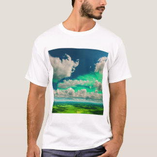 Clouds white with green colour amazing view T-Shirt