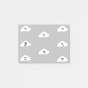 clouds with faces grey (2) post-it notes
