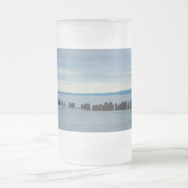 Cloudy At Whitefish Bay Frosted Mug (Center)