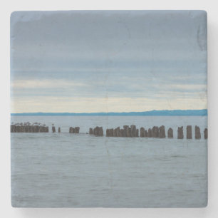 Cloudy At Whitefish Bay Stone Coaster