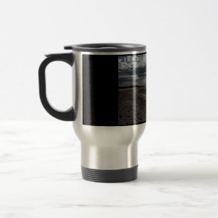 Cloudy beach at the North Sea Travel Mug