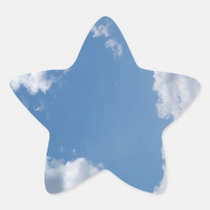 Cloudy Blue Sky Background Star Sticker
