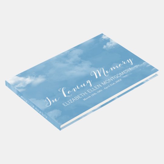 Cloudy Blue Sky In Loving Memory Guest Book