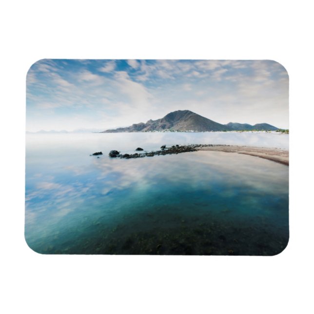 Cloudy Blue Sky Reflecting In Lake Magnet (Horizontal)