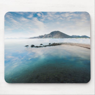 Cloudy Blue Sky Reflecting In Lake Mouse Mat