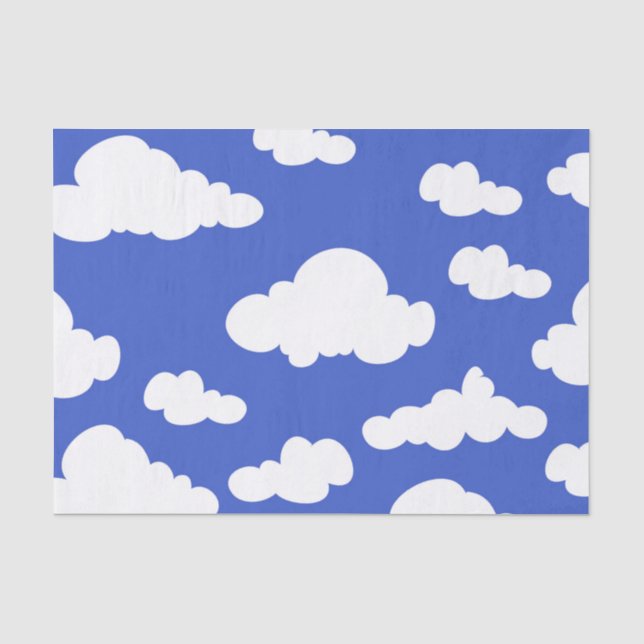 Cloudy Blue Sky White Clouds Dreamy Clouding Tissue Paper (Front)