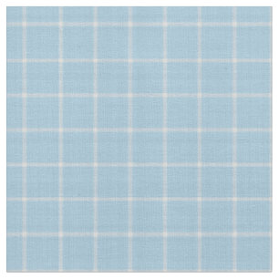 Cloudy Blue Windowpane Plaid Fabric