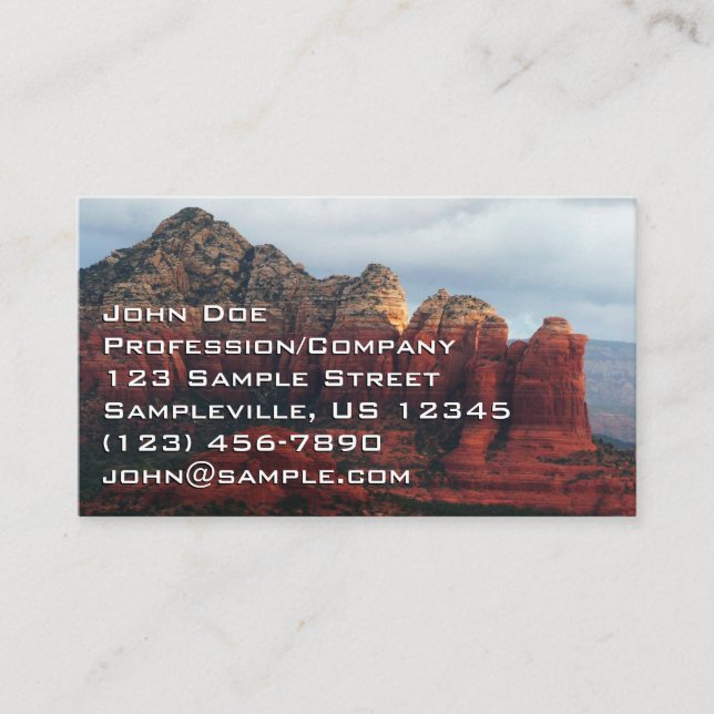 Cloudy Coffee Pot Rock in Sedona Arizona Business Card (Front)