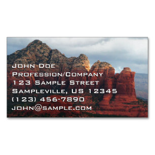 Cloudy Coffee Pot Rock in Sedona Arizona Magnetic Business Card