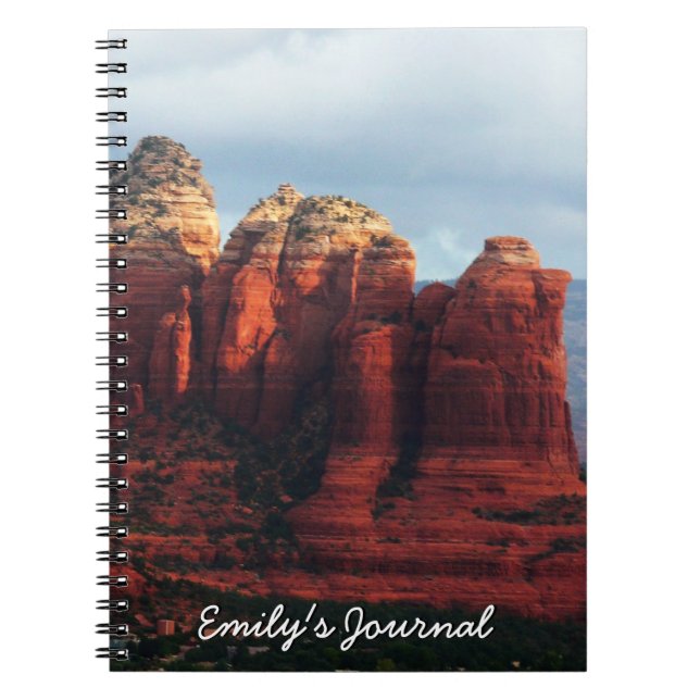 Cloudy Coffee Pot Rock in Sedona Arizona Notebook (Front)