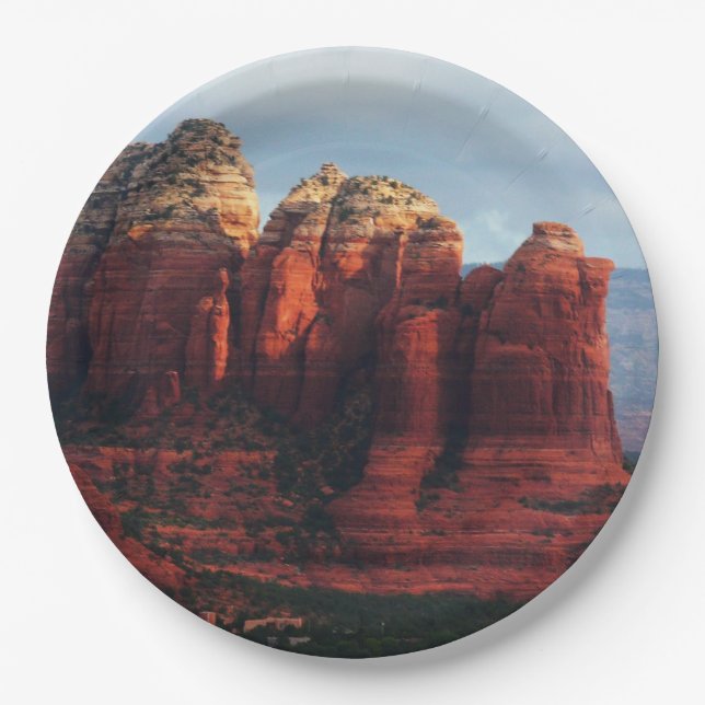 Cloudy Coffee Pot Rock in Sedona Arizona Paper Plate (Front)