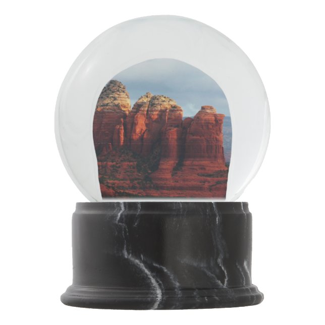 Cloudy Coffee Pot Rock in Sedona Arizona Snow Globe (Front)