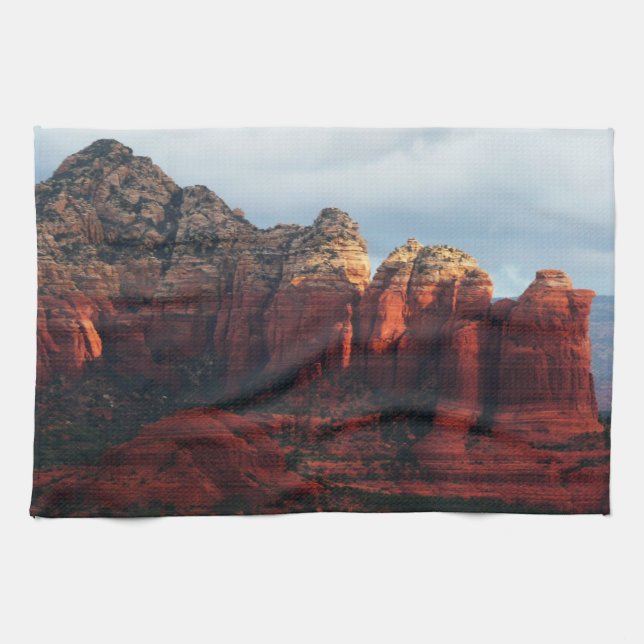 Cloudy Coffee Pot Rock in Sedona Arizona Tea Towel (Horizontal)