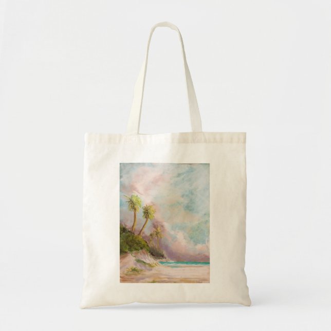 Cloudy day at the shore tote bag (Front)
