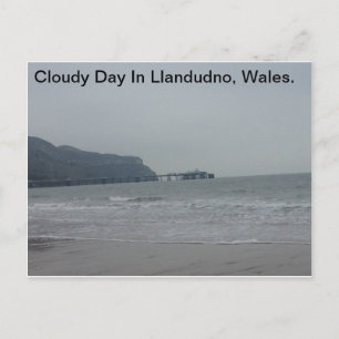 Cloudy Day In Llandudno, Wales. Postcard