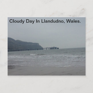 Cloudy Day In Llandudno, Wales. Postcard