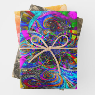 "Cloudy Day Through Stained Glass" Wrapping Paper 