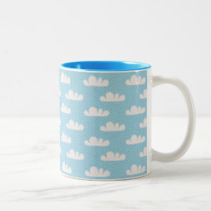 Cloudy Dotty Sky Two-Tone Coffee Mug