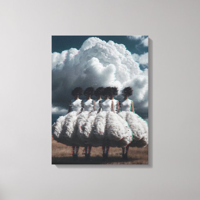 Cloudy Fashion Glitch Portrait  Canvas Print (Front)