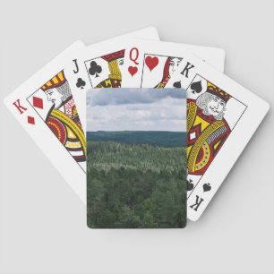Cloudy Green Above The Forest Landscape Photo Playing Cards