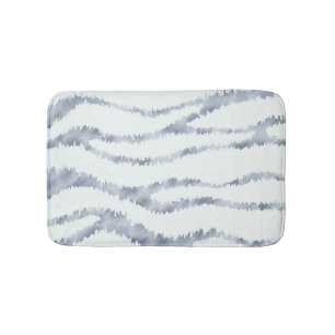 Cloudy Grey Zebra Eraser Scratch Art Bath Mat