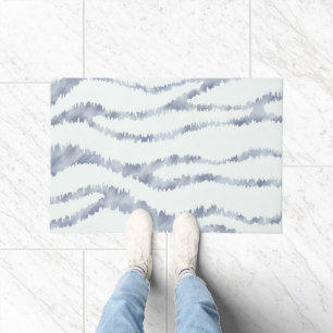Cloudy Grey Zebra Eraser Scratch Art Doormat