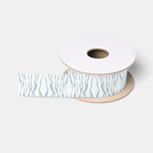 Cloudy Grey Zebra Eraser Scratch Art Satin Ribbon