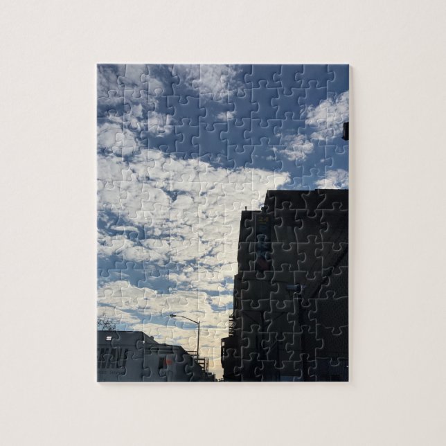 Cloudy Harlem Sky New York City Photography NYC Jigsaw Puzzle (Vertical)