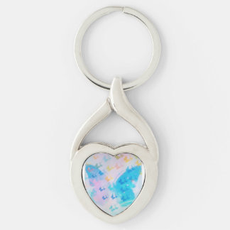 Cloudy Heart Butterfly Keychain